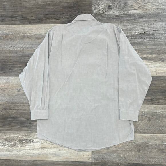 Brooks Brothers Gray Men 16.5 32/33 L Long Sleeve Dress Shirt Micro Pattern - Picture 2 of 7